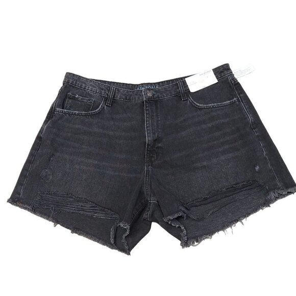 Arizona Jean Co. Junior Size Black Hi-Rise Distressed Shorts - Picture 1 of 8